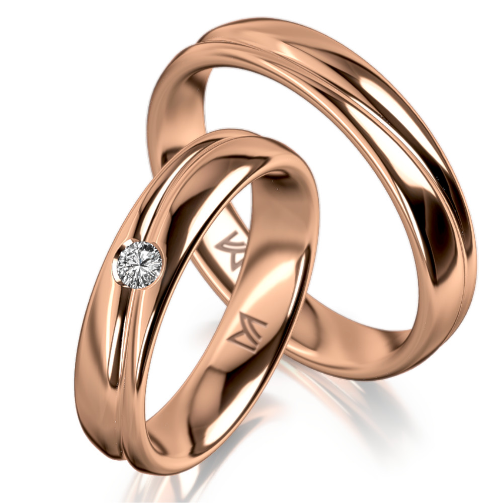 Rozéarany férfi karikagyűrű MEISTER