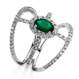 Fehérarany Smaragd Gyűrű