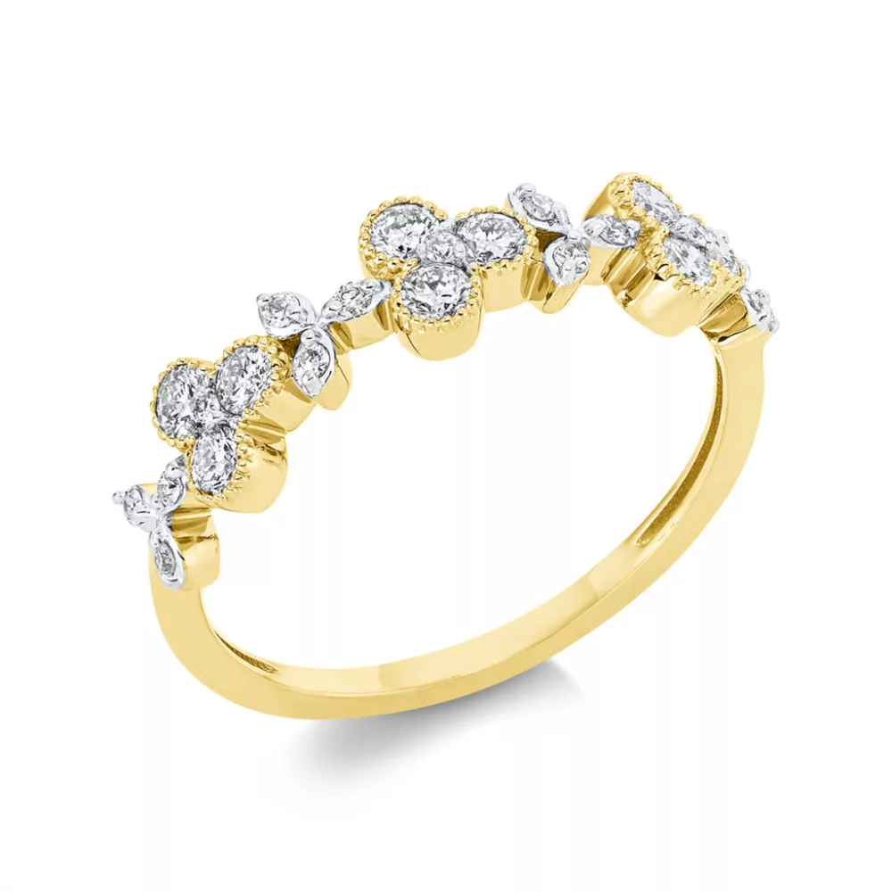 Yellowgold / Whitegold Diamond Ring