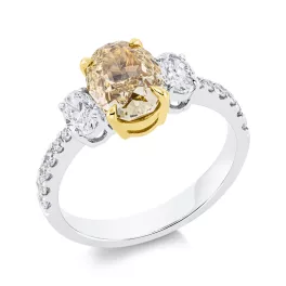 Whitegold / Yellowgold Diamond Ring