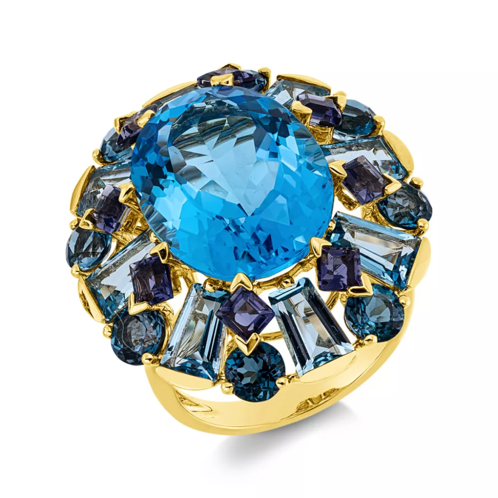 Yellowgold Iolite Ring