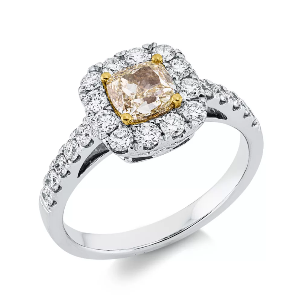 Whitegold / Yellowgold Diamond Ring