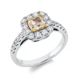 Whitegold / Yellowgold Diamond Ring