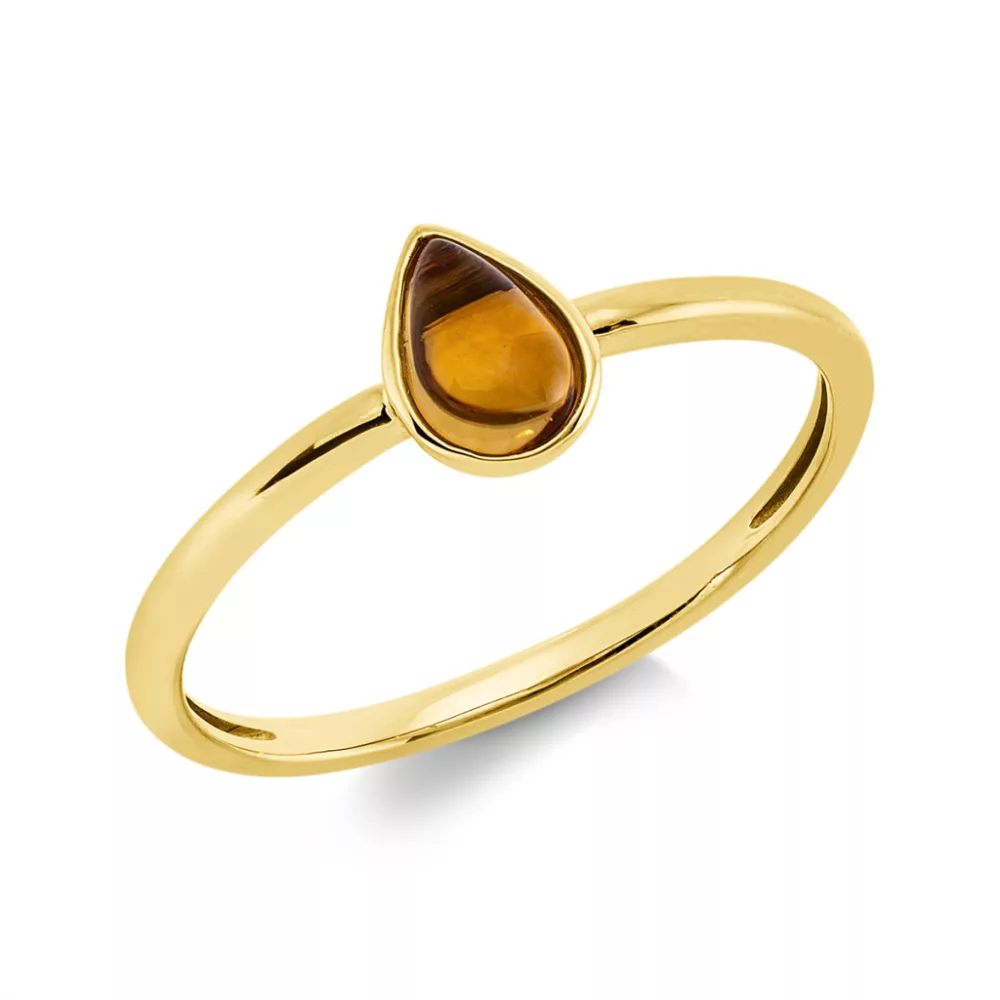 Sárga arany Citrin Gyűrű