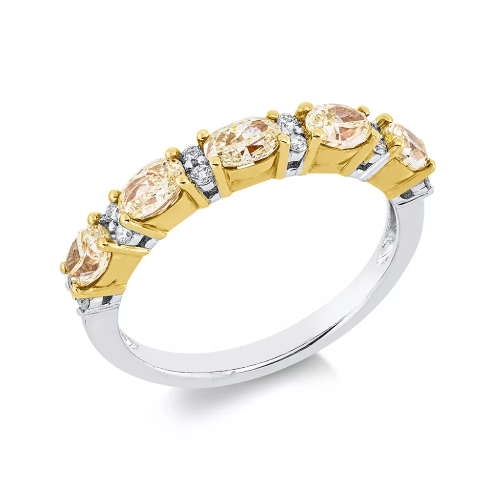 Whitegold / Yellowgold Diamond Ring