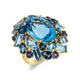 Yellowgold Iolite Ring