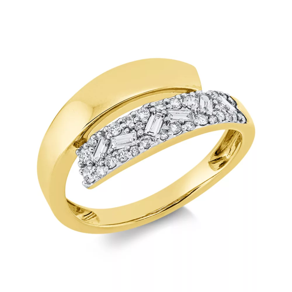 Yellowgold / Whitegold Diamond Ring
