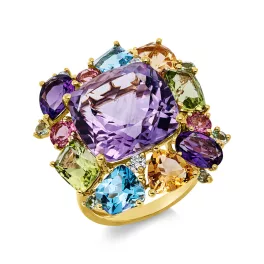 Yellowgold Multicolor Ring