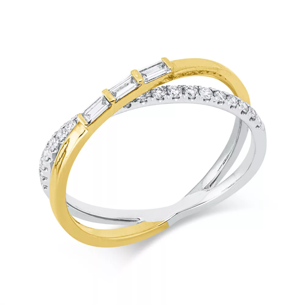 Whitegold / Yellowgold Diamond Ring
