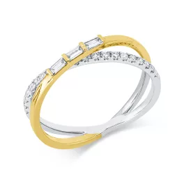 Whitegold / Yellowgold Diamond Ring