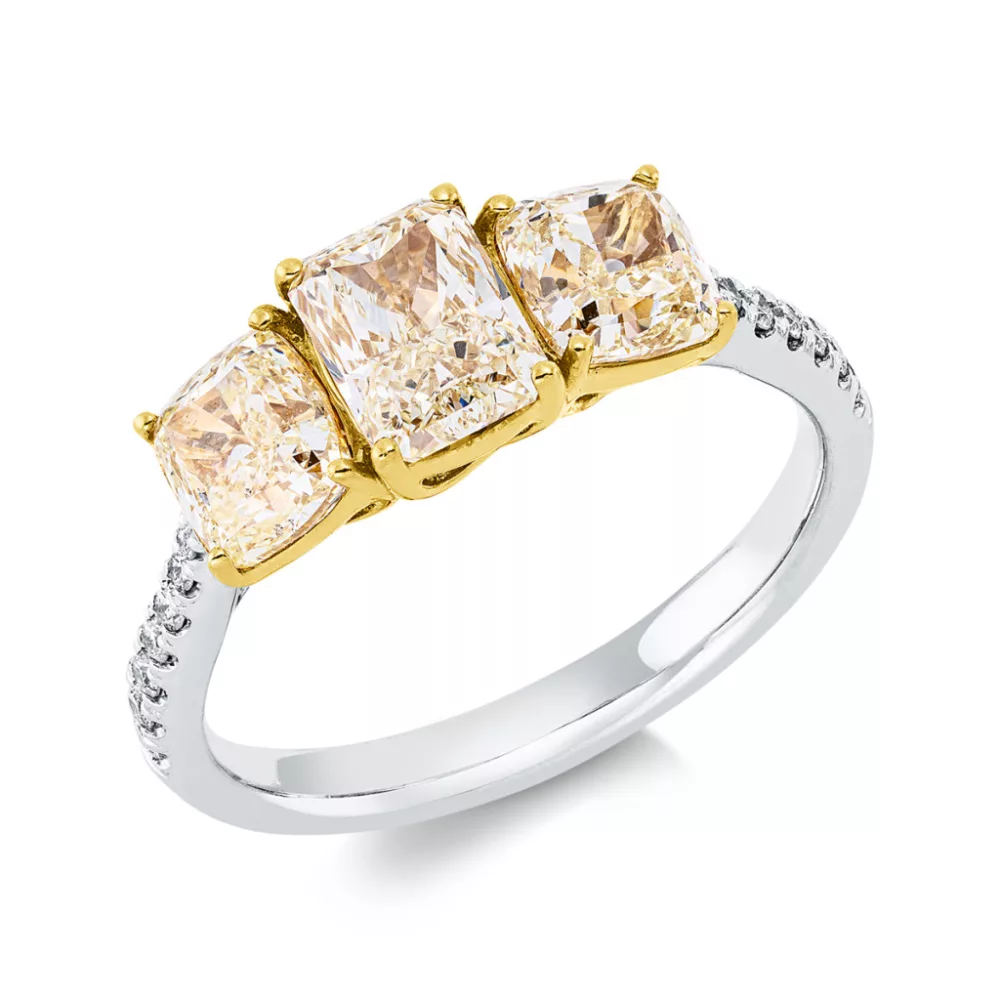 Yellowgold / Platinum 950 Diamond Ring