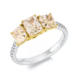 Yellowgold / Platinum 950 Diamond Ring
