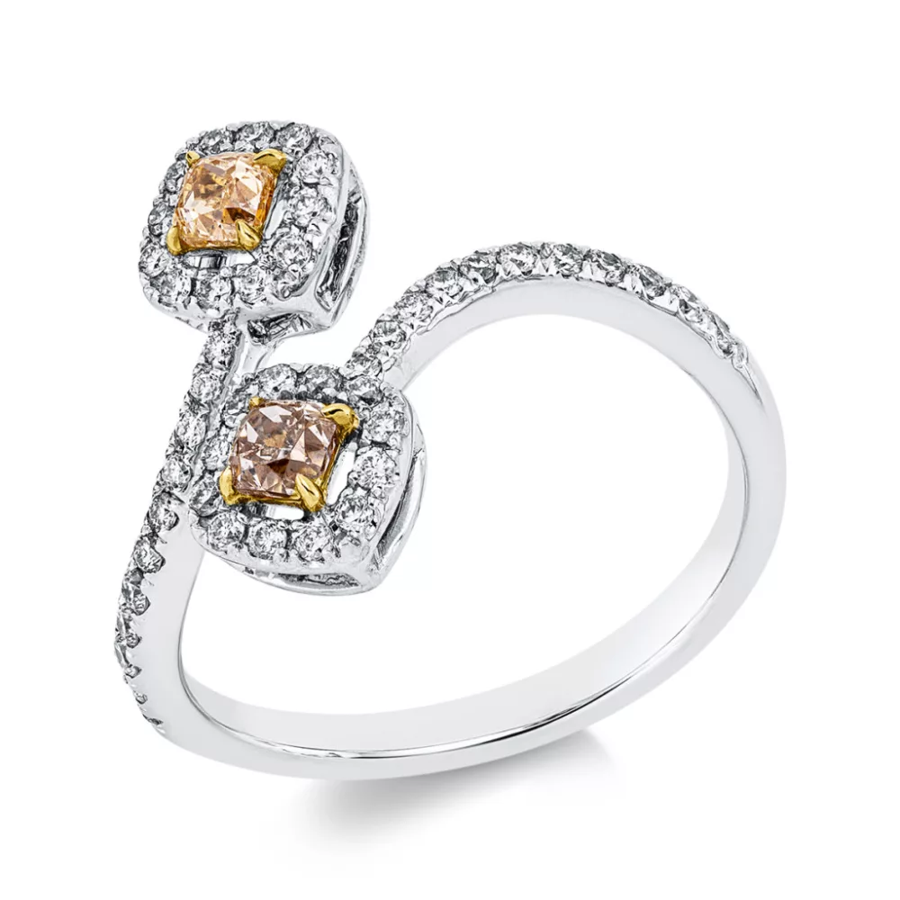 Whitegold / Yellowgold Diamond Ring