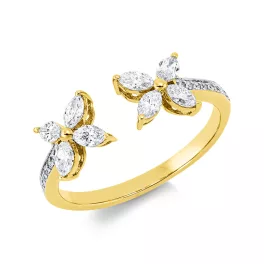 Yellowgold / Whitegold Diamond Ring
