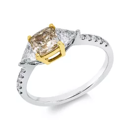 Whitegold / Yellowgold Diamond Ring