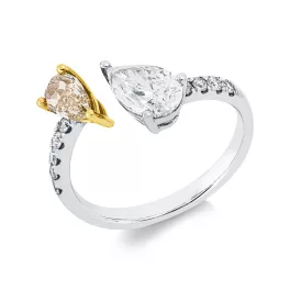 Whitegold / Yellowgold Diamond Ring