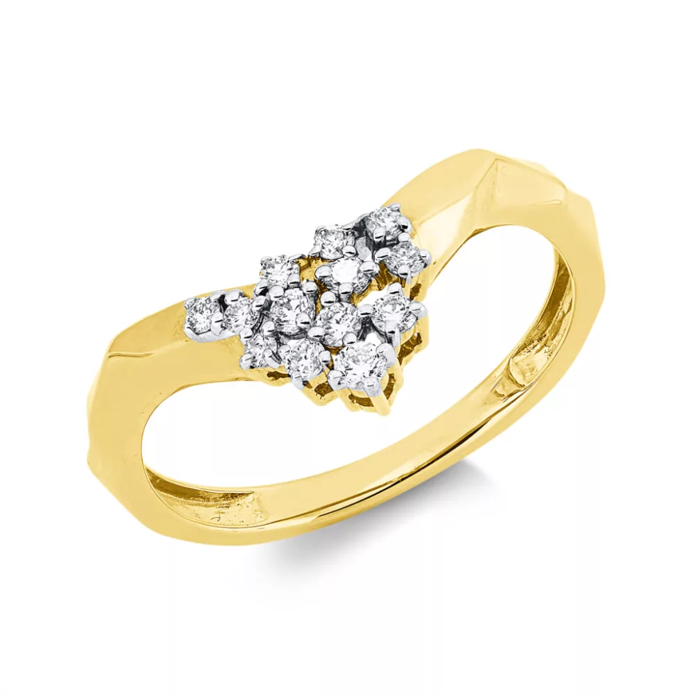 Yellowgold / Whitegold Diamond Ring