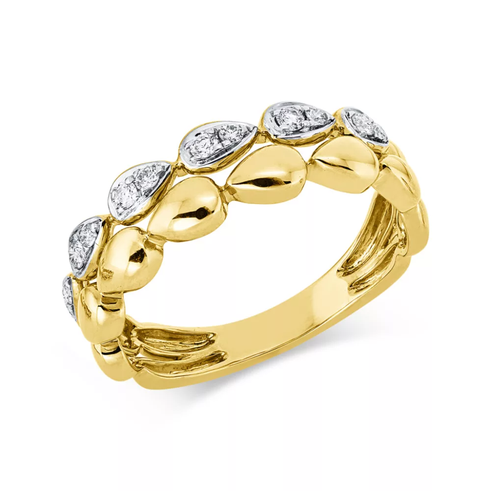 Yellowgold / Whitegold Diamond Ring