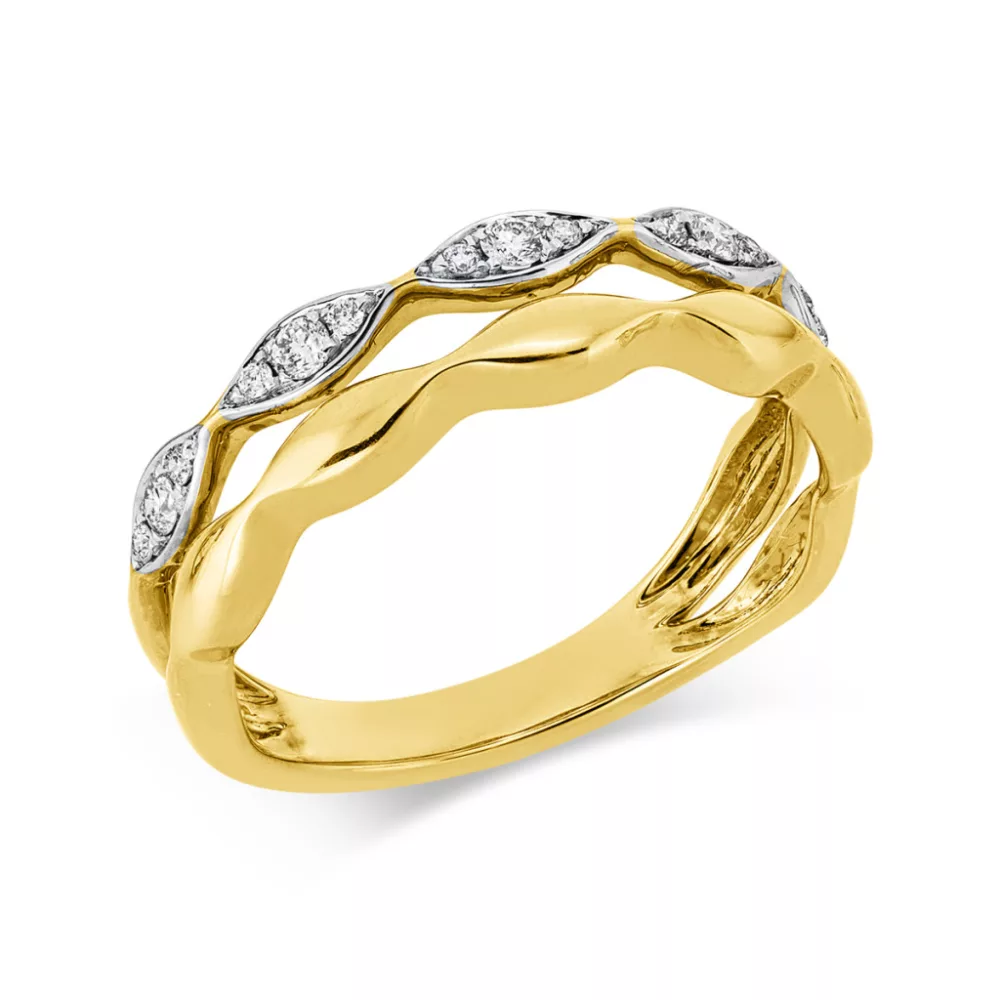Yellowgold / Whitegold Diamond Ring