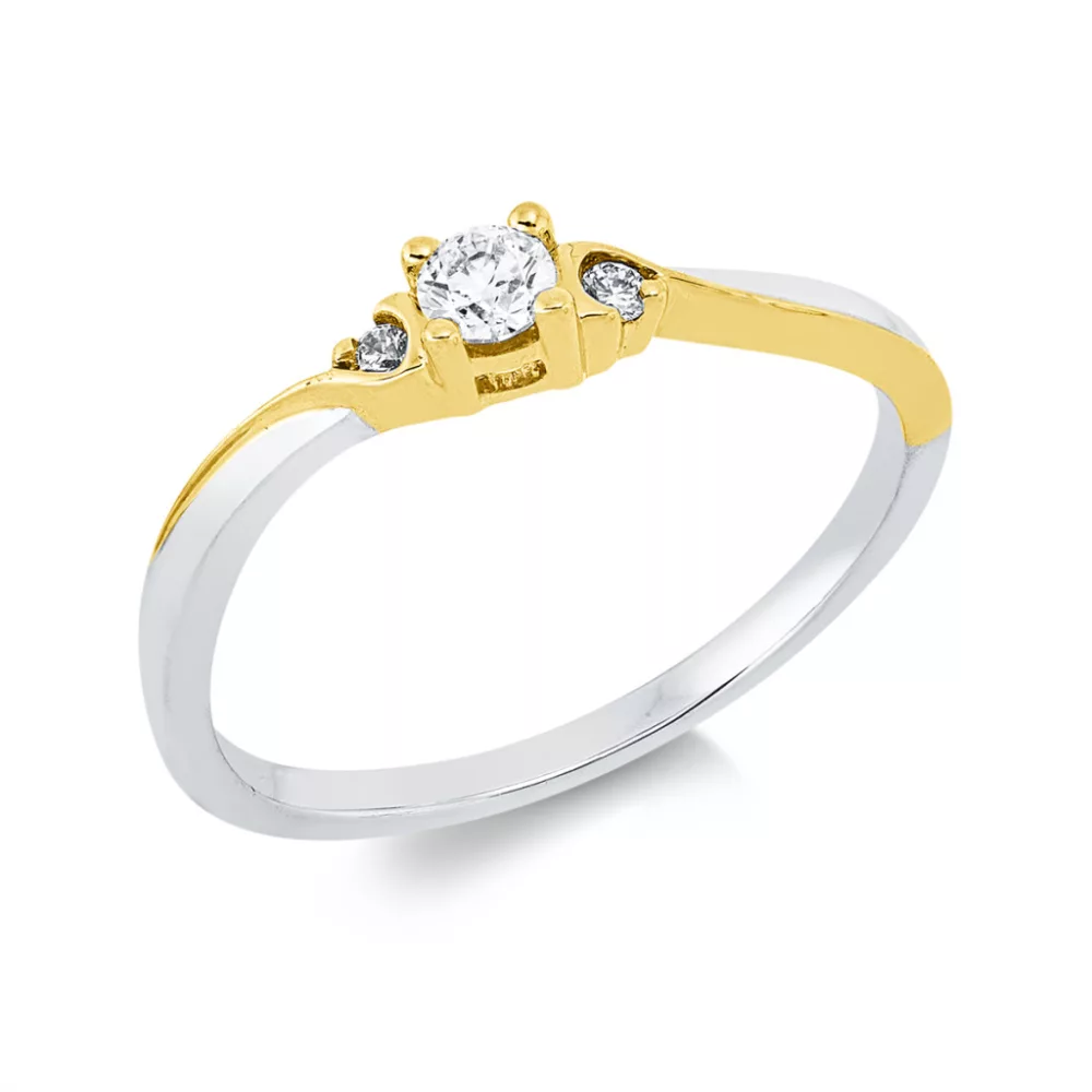 Whitegold / Yellowgold Diamond Ring