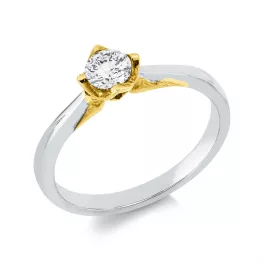 Whitegold / Yellowgold Diamond Ring