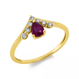 Sárga arany Rubin Gyűrű