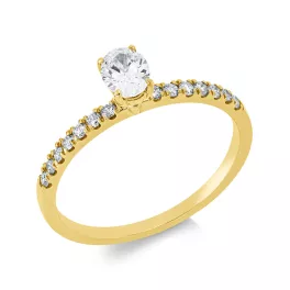 Sárga arany Gyémánt Gyűrű
