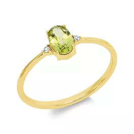 Sárga arany Peridot Gyűrű