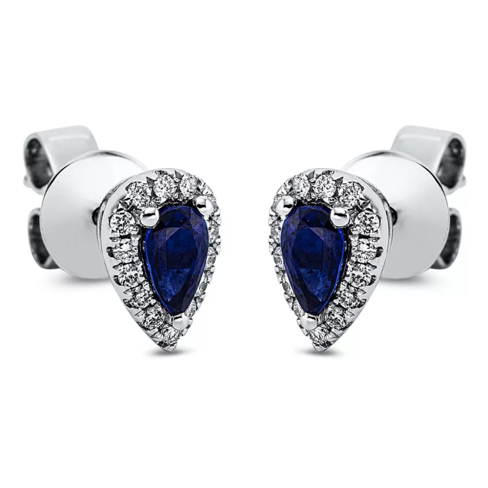 Whitegold Sapphire Earrings