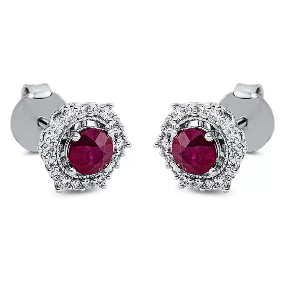 Fehérarany Rubin Fülbevaló