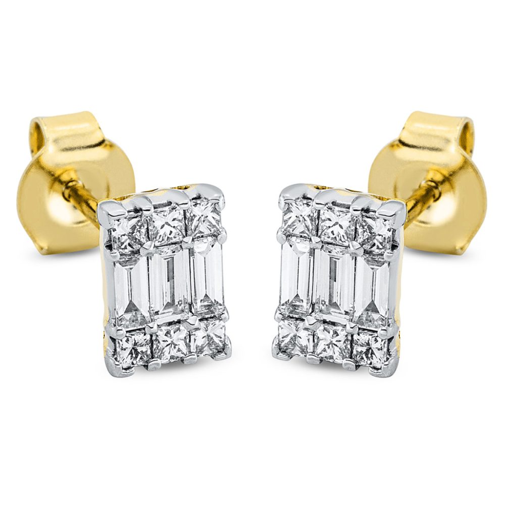 Sárga arany / Fehérarany Gyémánt Fülbevaló