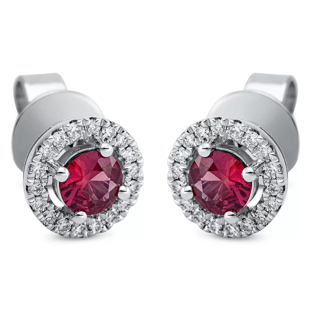 Whitegold Ruby Earrings
