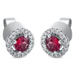 Whitegold Ruby Earrings