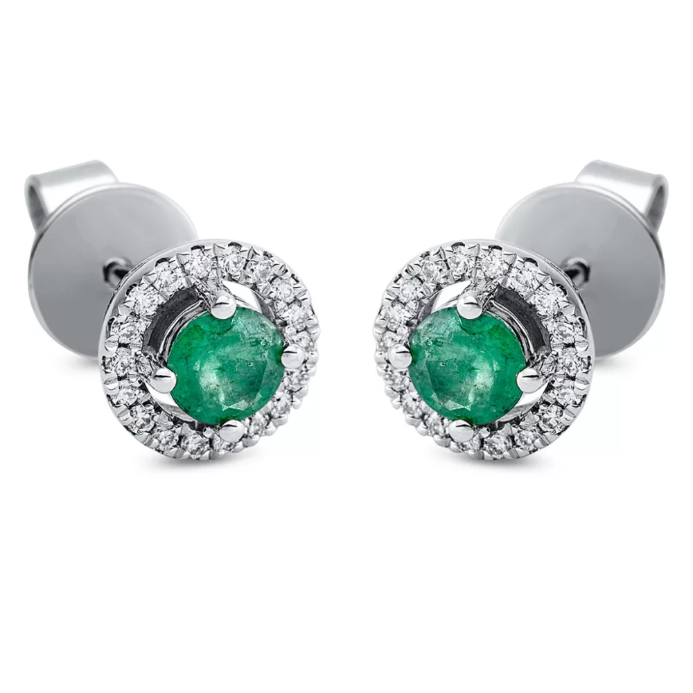 Whitegold Emerald Earrings