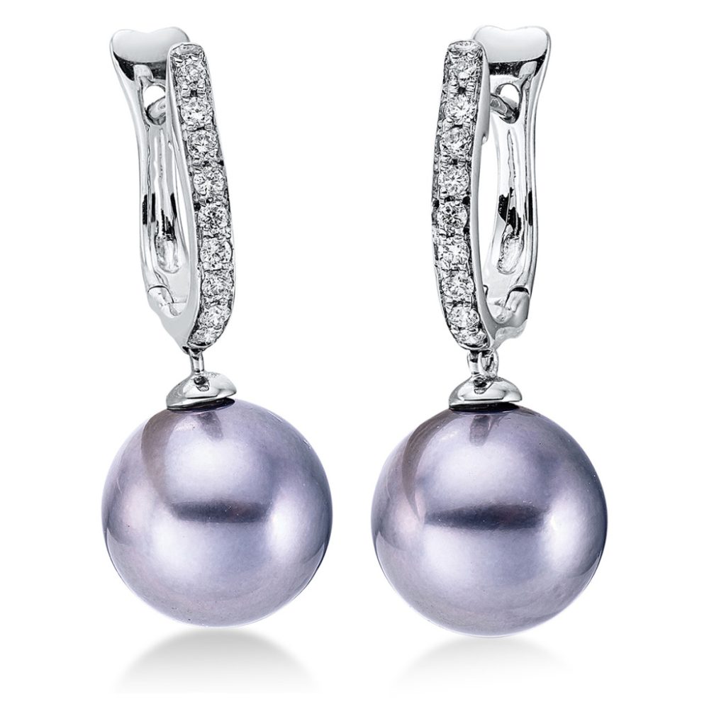 Fehérarany Gyémánt és gyöngy Fülbevaló