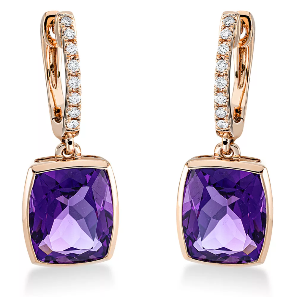 Vörösarany Ametiszt Fülbevaló