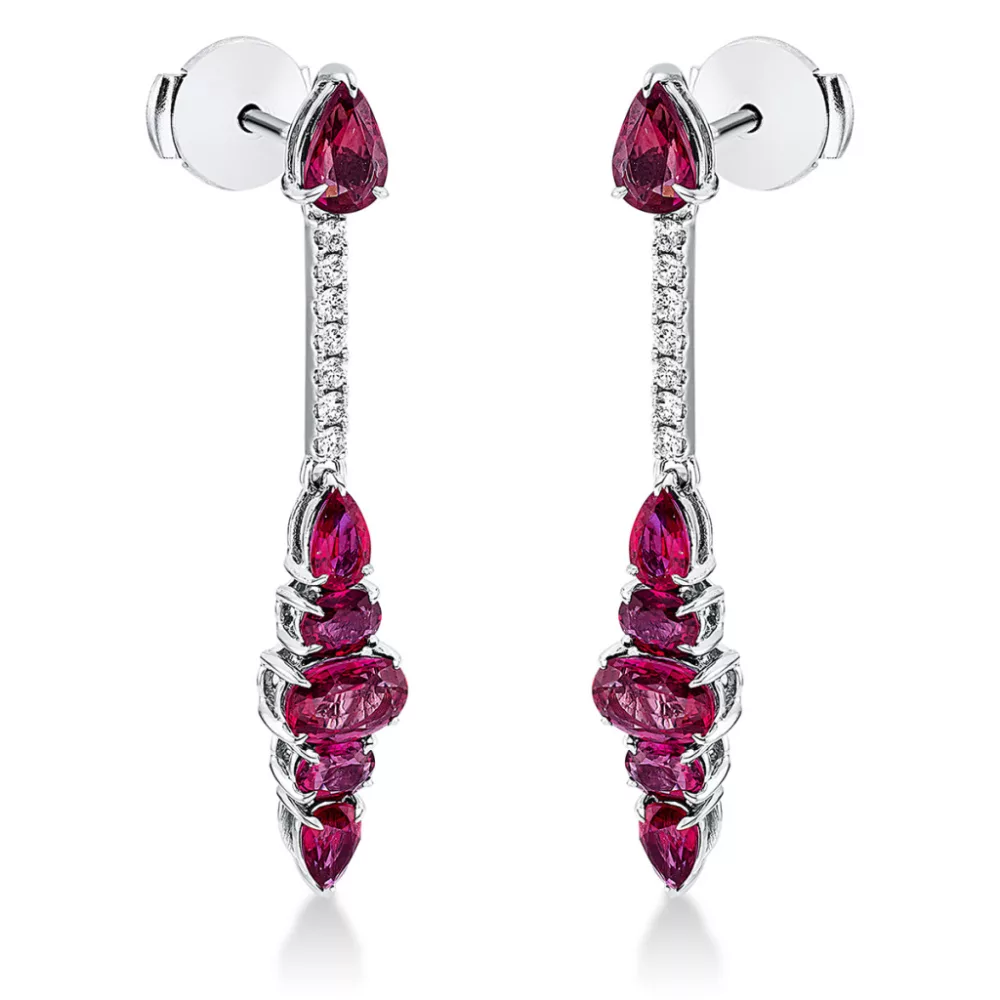 Whitegold Ruby Earrings
