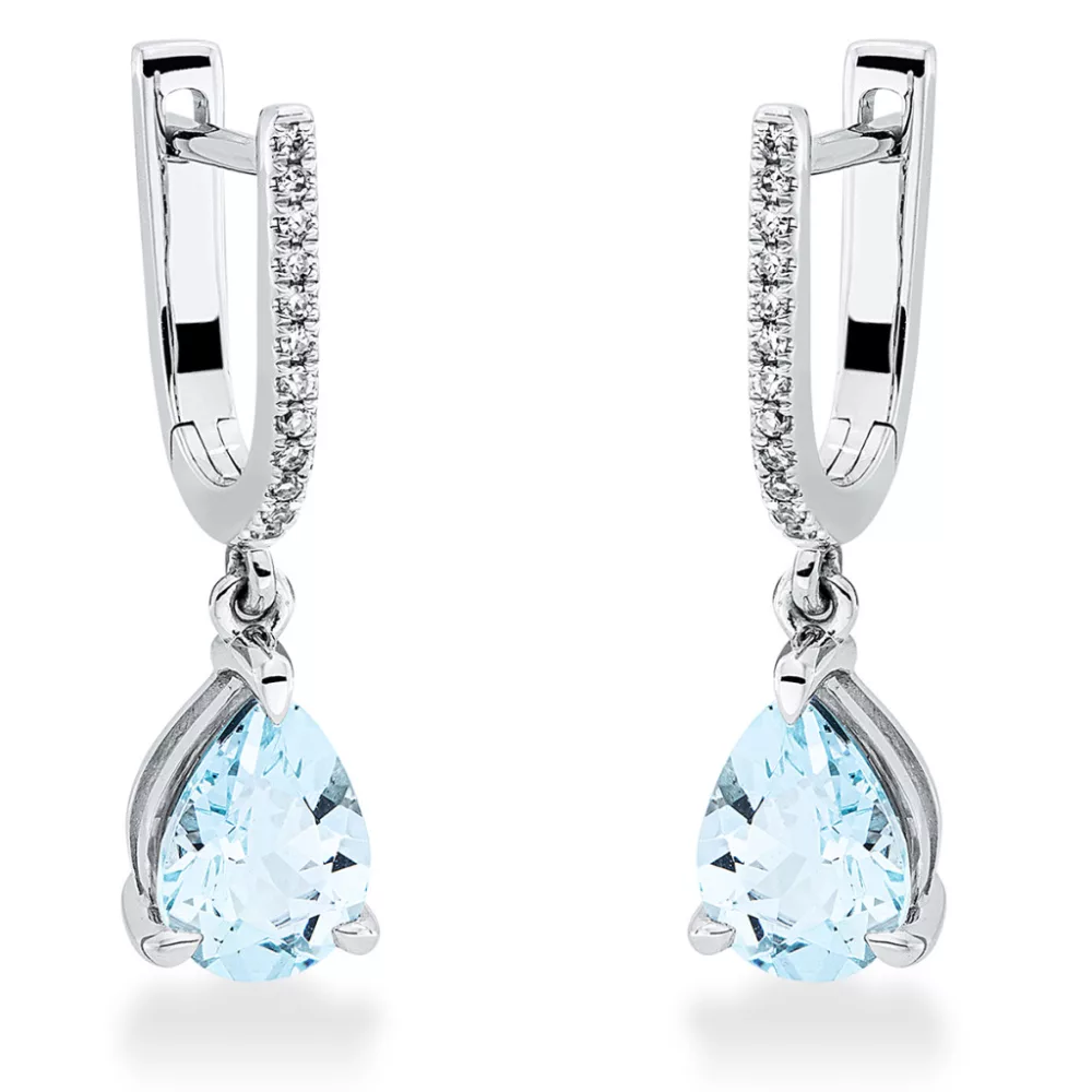 Fehérarany Akvamarin Fülbevaló