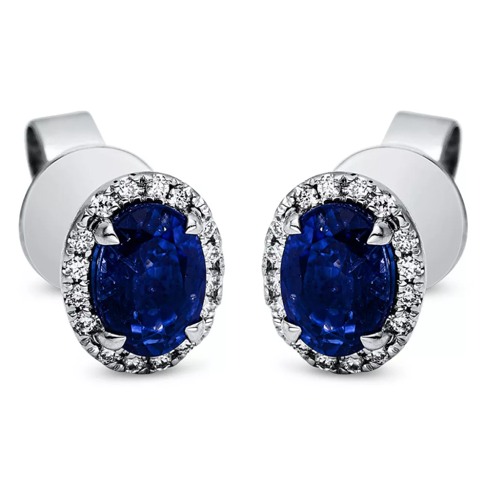 Whitegold Sapphire Earrings