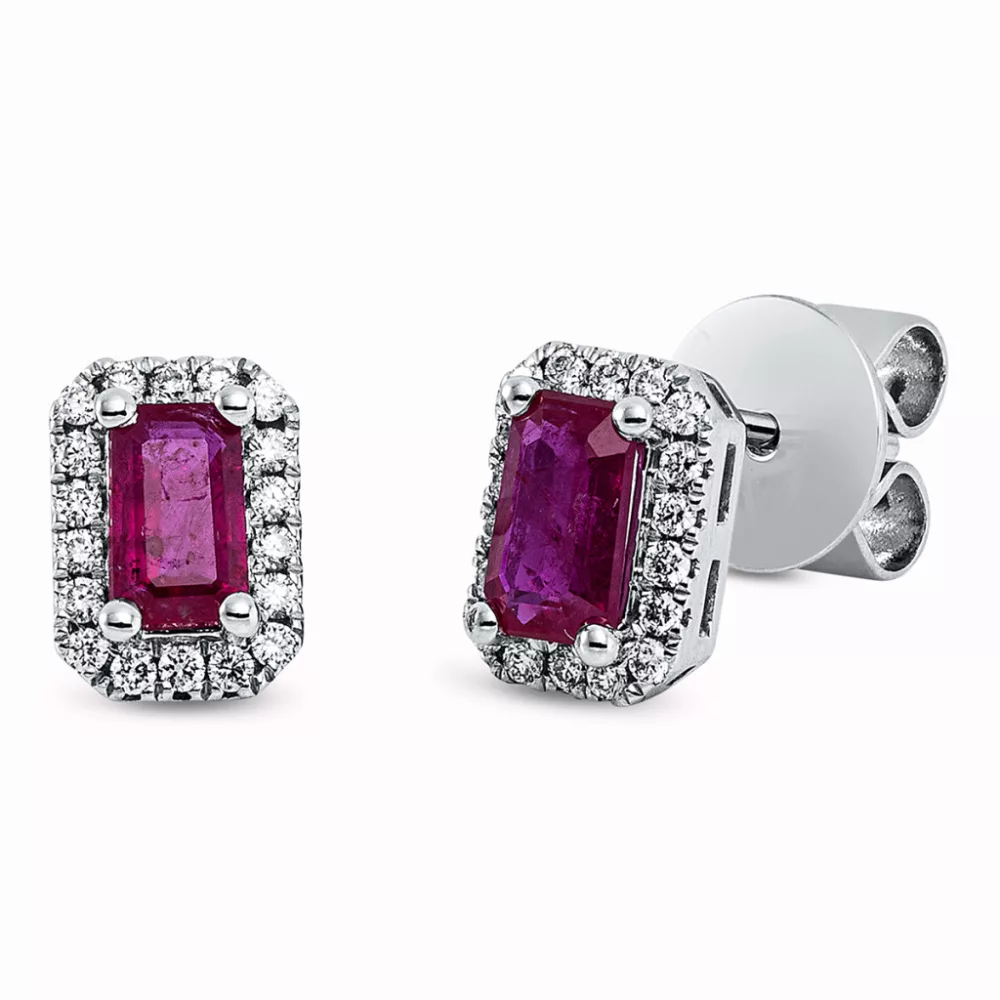 Whitegold Ruby Earrings