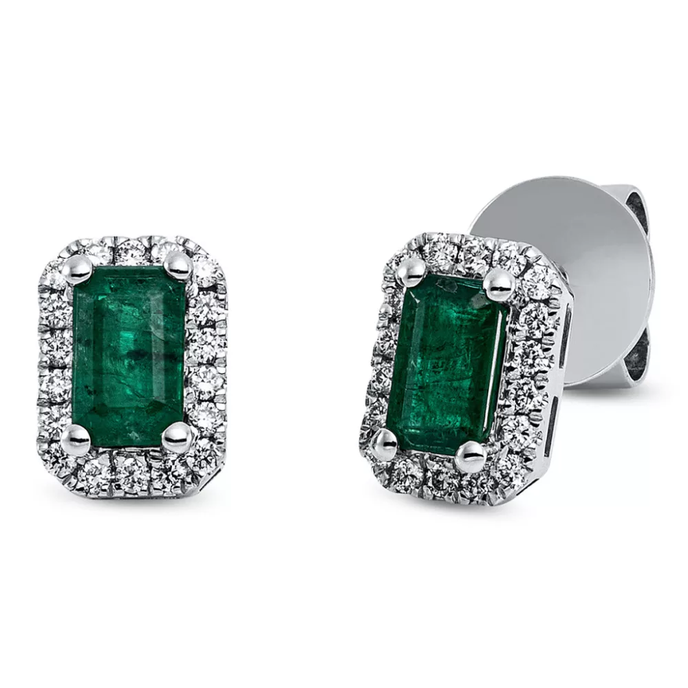 Whitegold Emerald Earrings