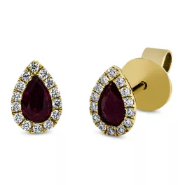 Yellowgold Ruby Earrings