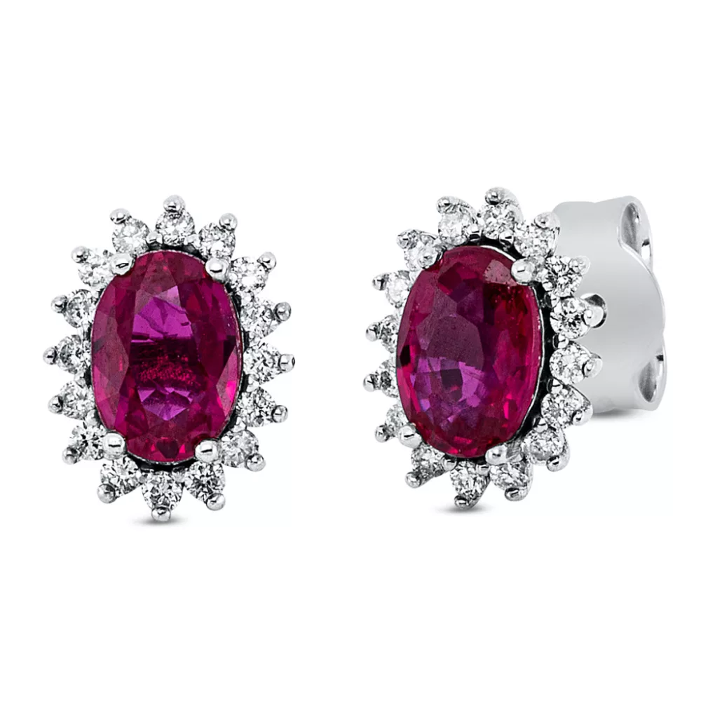 Whitegold Ruby Earrings