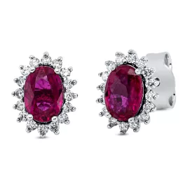 Whitegold Ruby Earrings