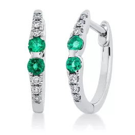 Fehérarany Smaragd Fülbevaló