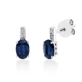 Whitegold Sapphire Earrings