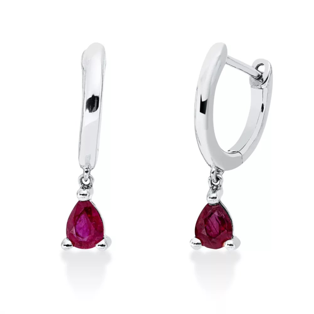 Whitegold Ruby Earrings