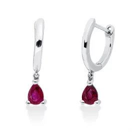 Whitegold Ruby Earrings