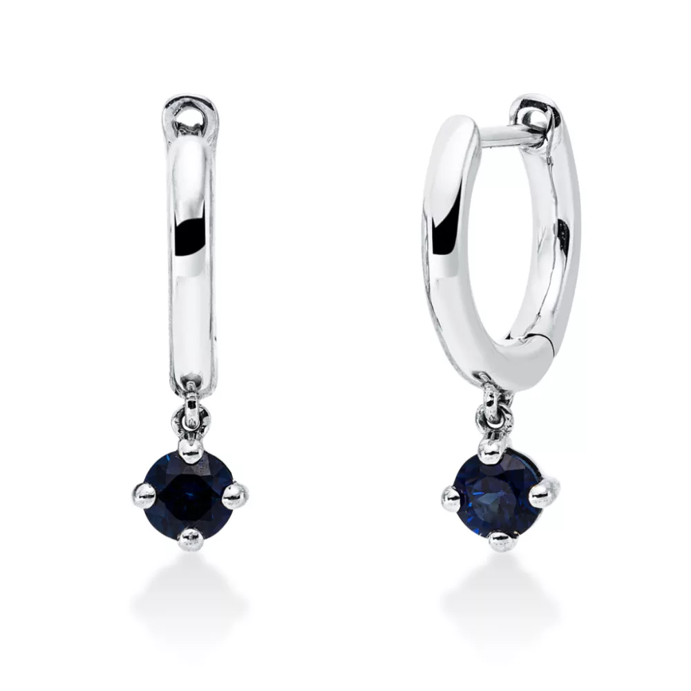 Whitegold Sapphire Earrings