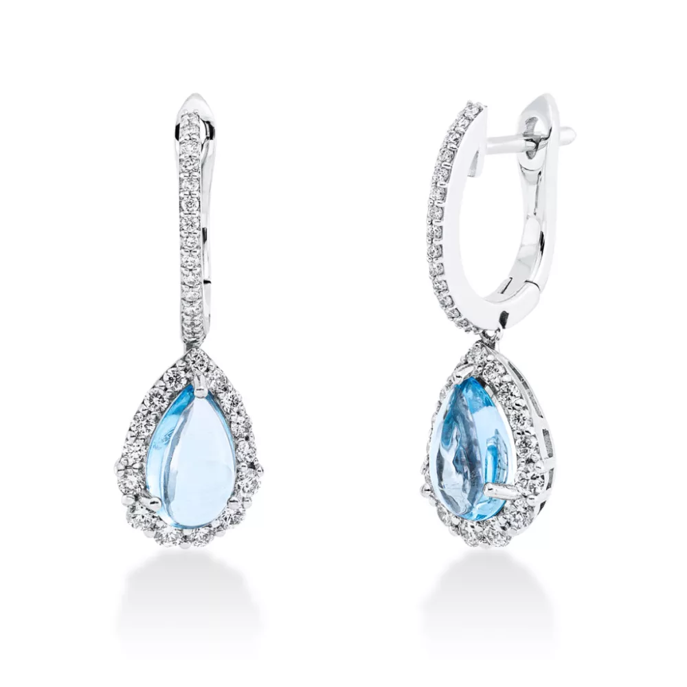 Whitegold Topaz Earrings